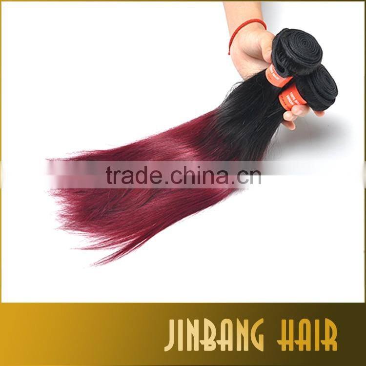 1B/Burgundy Brazilian Straight Hair 3 Bundles Two Tone 1B/Bug Human Hair Extenisons Ombre Brazilian Hair