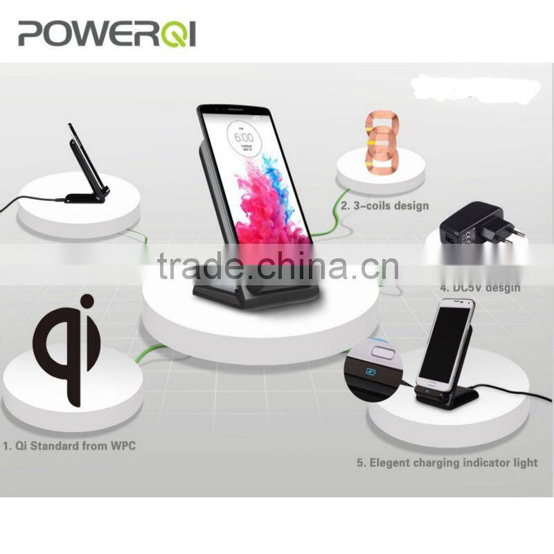 stand design desktop qi wireless charger plate made in china