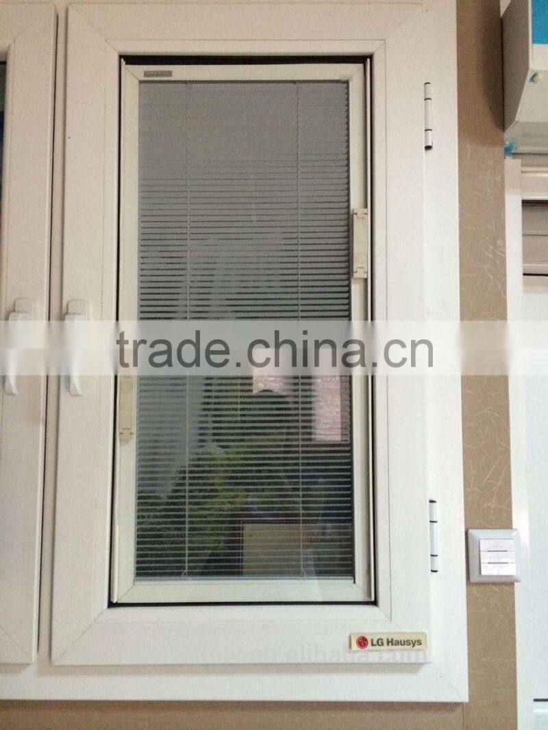 hollow glass shutter inside window,PVC/UPVC shutter window