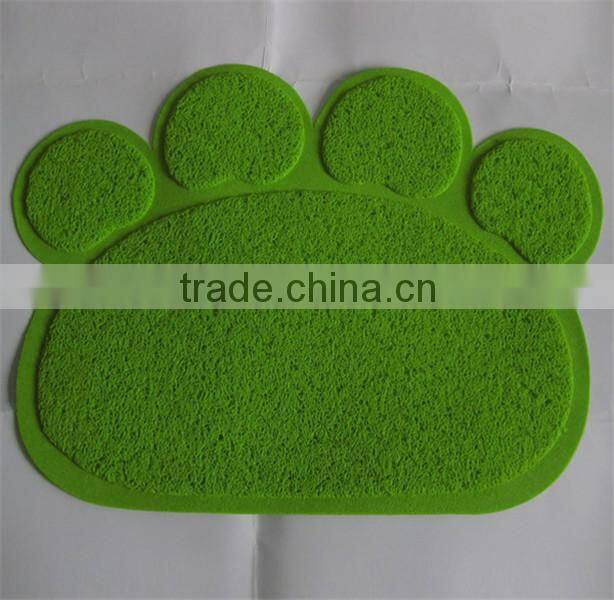 RED color Pet Paw shape print litter mat for cats/PVC mat/vinyl cushion floor mat 45x60cm
