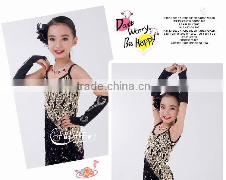 2016 High quality sexy latin dance dress children dancing performance costumes for firls