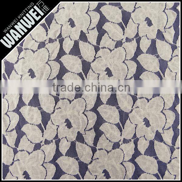 6 Discount Hot Sales High Quality White nylon polyester flower pattern lace for women dress/curtain 7051