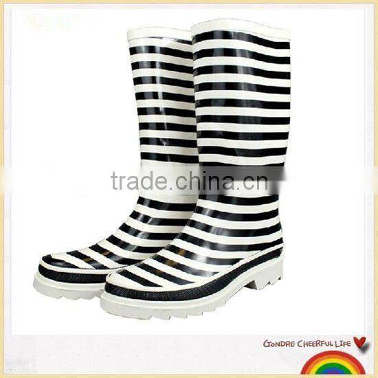 Zebra-patterned ladies stylish rainboots