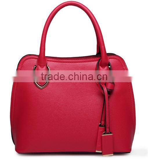 Spring Office Lady Solid Color Tote Bag Lady Attractive Leather Handbag