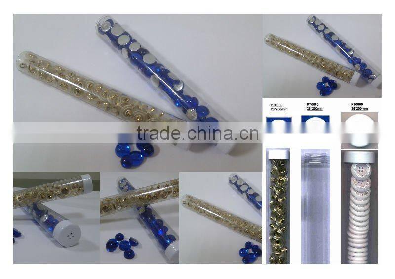 (PT0000/20mm*200mm) clear PVC plastic button tube for packaging crafts