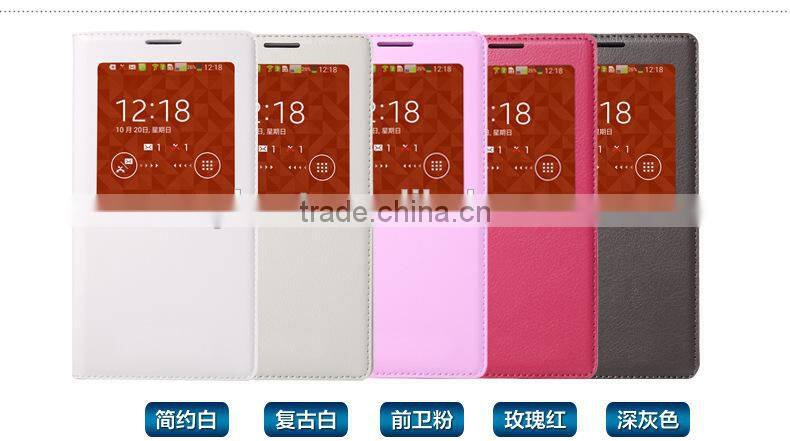 New Arrival Ultra Thin leather flip case for samsung galaxy note 3 with Smart window and sleep function