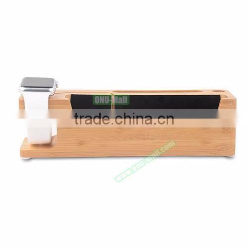 Top Selling Multifunctional Wood Display Case Charging Cradle for iPhone and Apple Watch