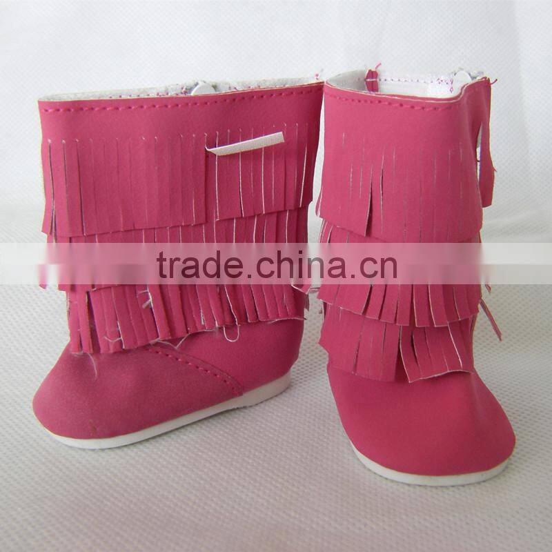 red 18 inch American doll shoes boots fashion doll shoes