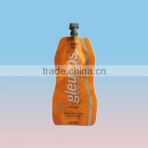 Metalised liquid stand up pouch with spout,drink pouch with spout packaging