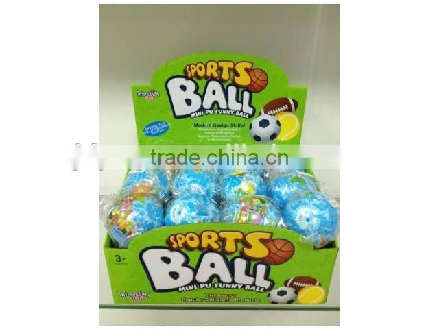 Hot selling 3" pu globe bouncing ball toy,foam bouncing ball toy,soft sport ball toy