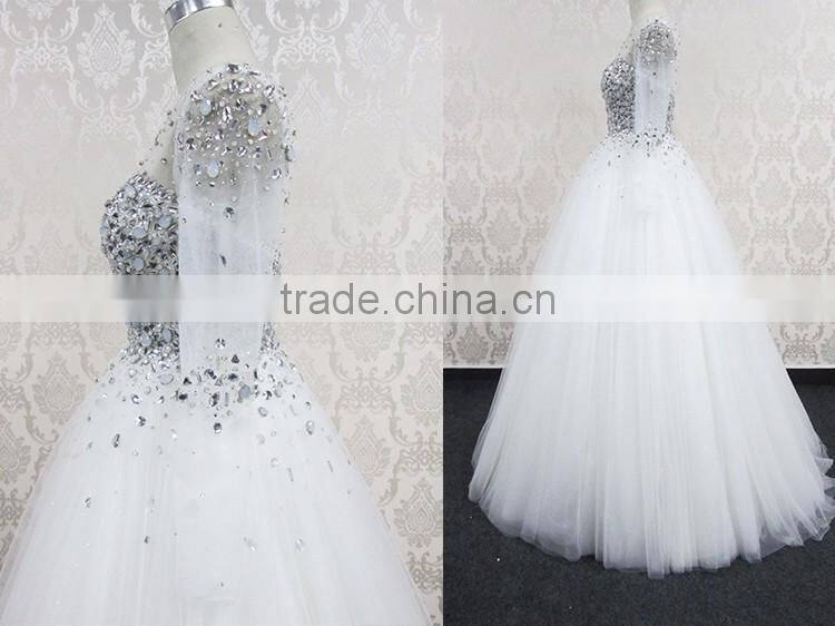 WD7 Hot Sale Senior Hand-made Grade A crystal and beaded Wedding Dresses