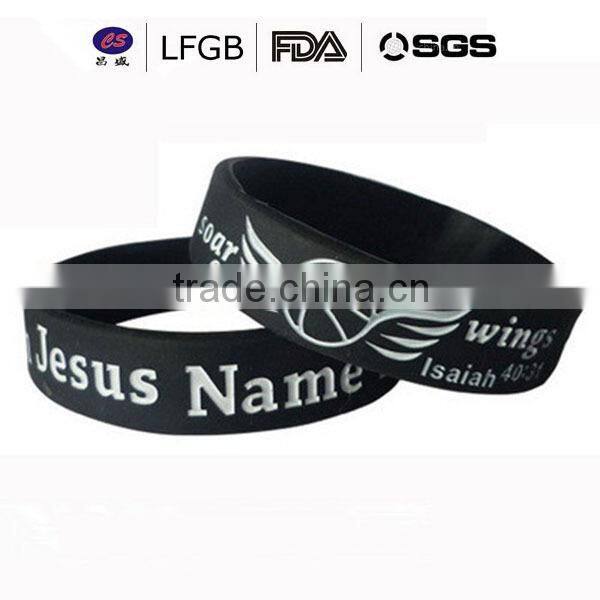 Wholesale Custom embossed/imprinted/printed logo Silicone Wristband / silicone bracelet