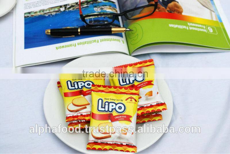LIPO Cream 135g/bag Egg Cookie - DELICIOUS BISCUITS