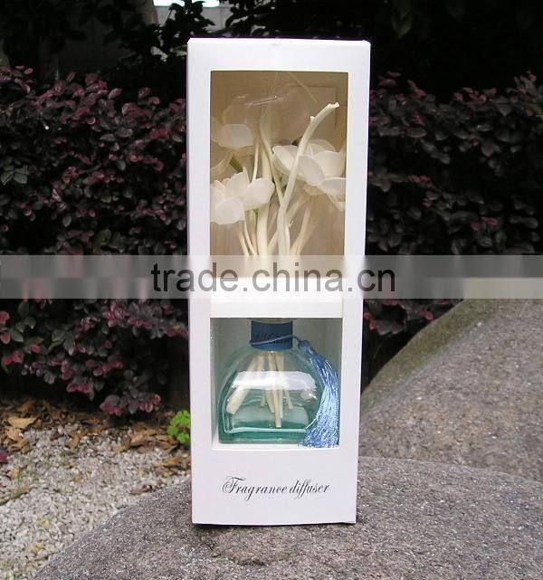 Silk ribbon hot sale 50ml luxury lavender scent reed diffuser for home decoration