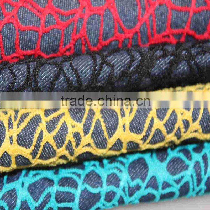 denim jean cotton fabric for jean bag shoe material