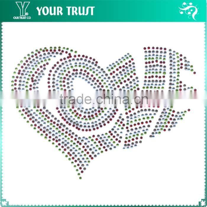 Silver Aggressive Flying Eagle Hot Fix Motif Iron On Rhinestone Transfer