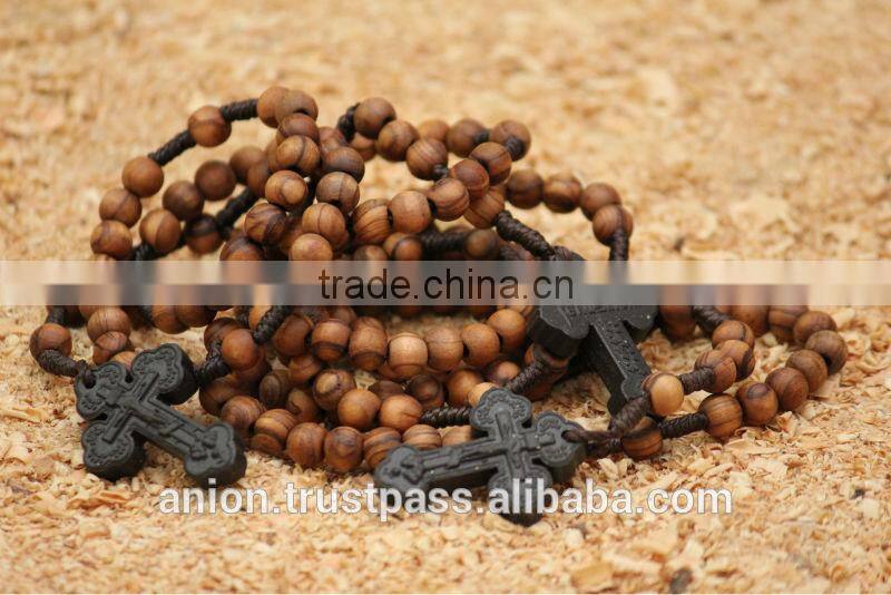 Olive Wood Rosary with Holy Soil Cross