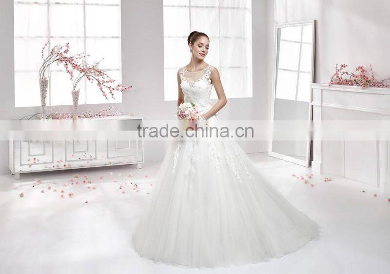 A43 Beautiful Zuhair Murad Lace Applique Wedding Party Gown Full Length Long Train Button Back Princess Wedding Dresses