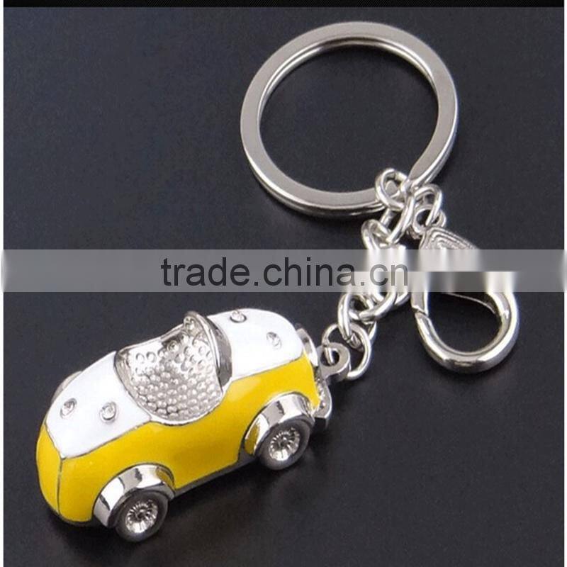 Cute car shape metal keychain