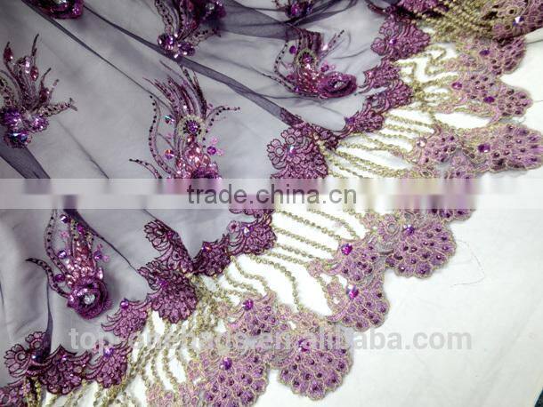 Hot selling fashion french lace/big edge french net lace for wedding dress