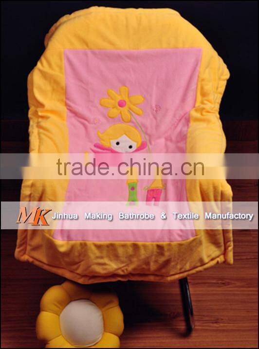 elegant patterns of Cartoon animal embroidered kids coral fleece baby & infant blanket