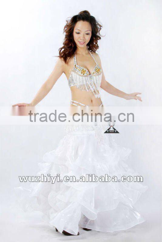 Sexy belly dance layered long skirt in performance/practice wear (QC1357)