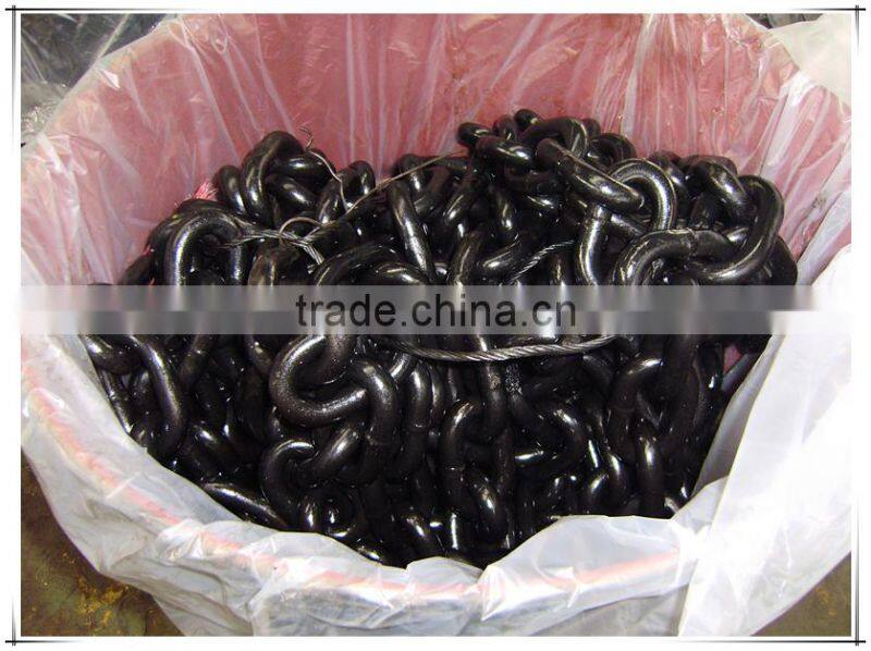 black painted welded marine anchor chain for ship