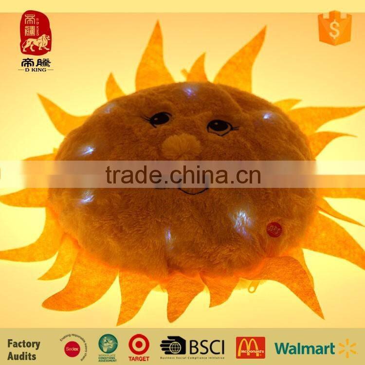 Custom cheap with luminescence plush toys pillow and The moon shape pillow with music