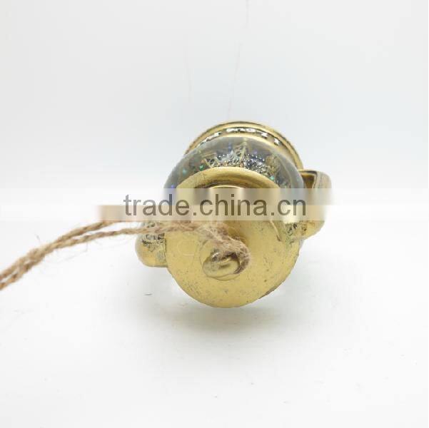 Golden color led creative home decor snow globe with blowing snow