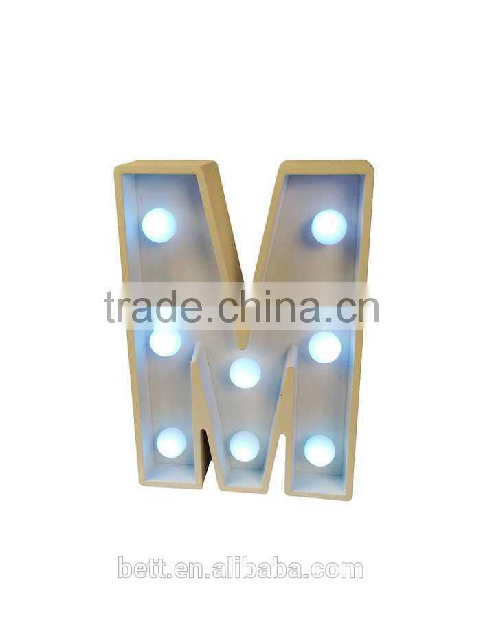 Yellow warm light color marquee letter light for wedding and room decoration