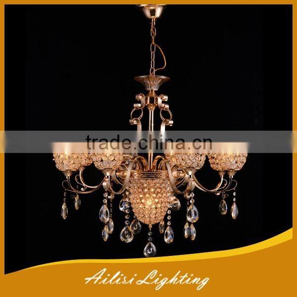Top Sale High Quality Energy Saving 9 Lights Crystal Chandelier with Longan Drops