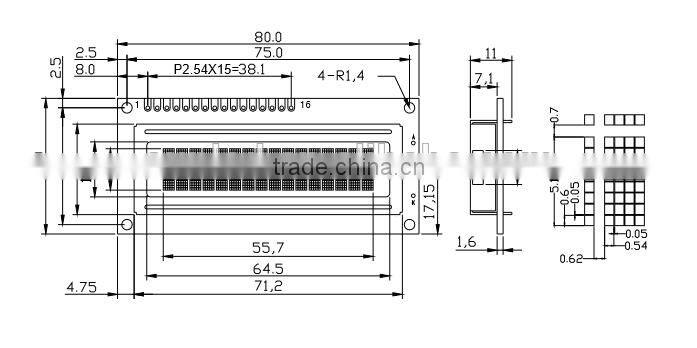 lcd 1602 yellow-green 16x2 lcd display