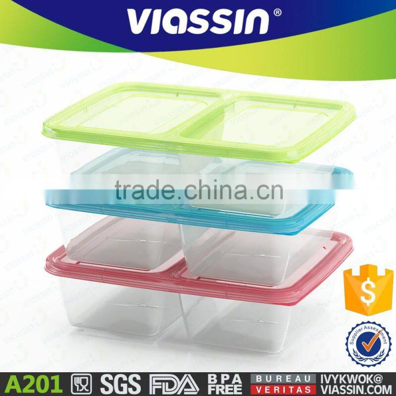 A201 food grade portioned 2pcs food container set for microwaveable 750ml