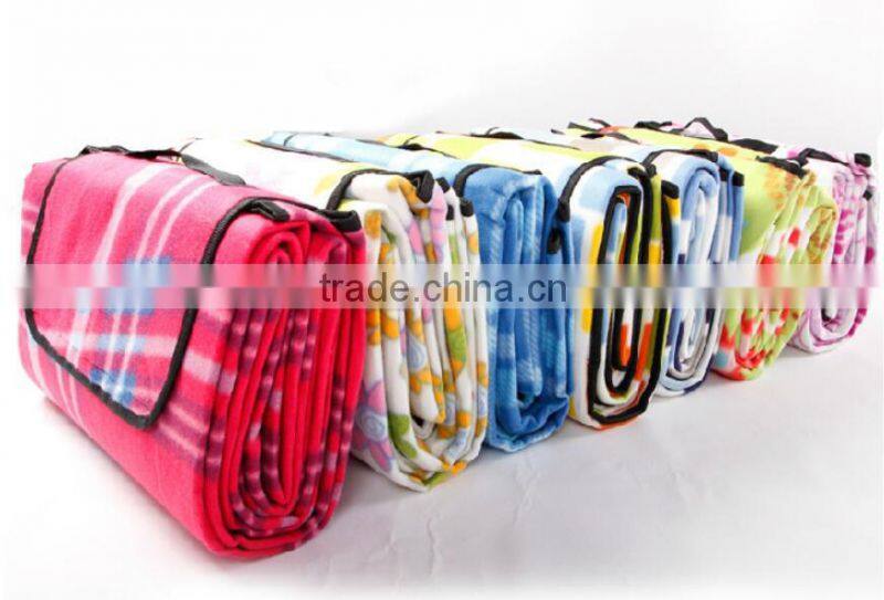 Promotional Trave Easy Pack Fold Up Outdoor Camping Polar Fleece Blanket