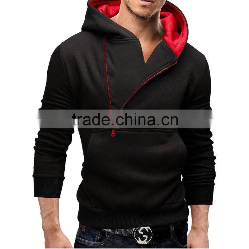 Daijun oem fashion Sweats Long sleeve any colour cheap high quality mens side zipper hoody
