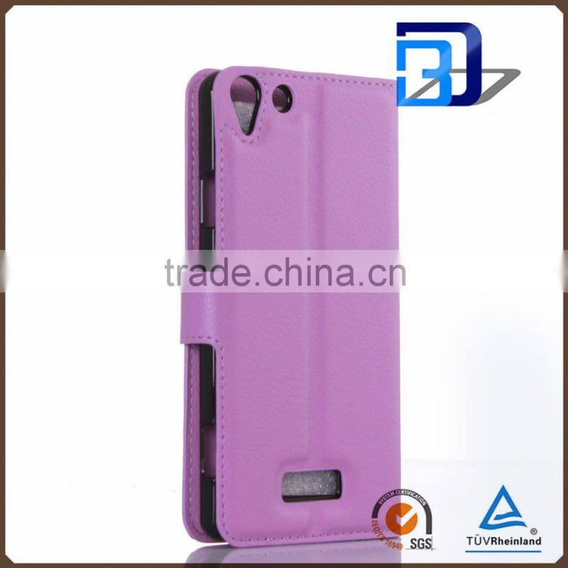 New PU leather with card slots stand flip wallet case for Wiko Selfy 4G, for Wiko Selfy 4G case cover