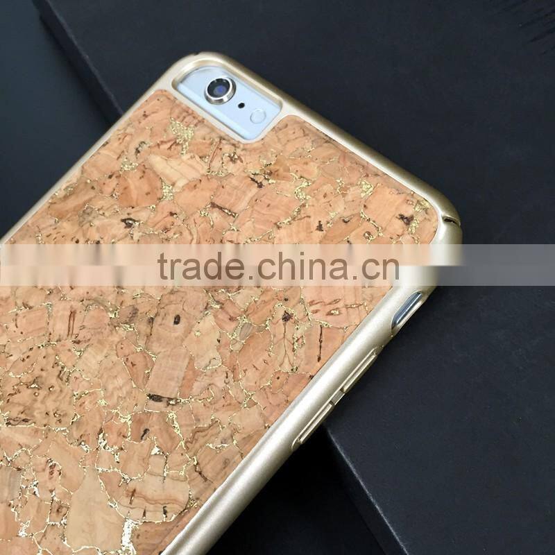 Marbling Aluminum alloy plating frame+leather hybird shell phone cover for iphone 7/7s