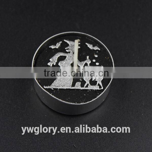 Black and sliver glitter halloween Tea light, halloween spider light, witch and ghost tea light