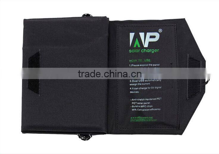 36W Foldable Solar Chargers for Laptop and Mobile phones with Dual Output Controller