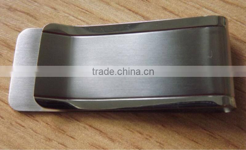 Plain titanium metal money clip