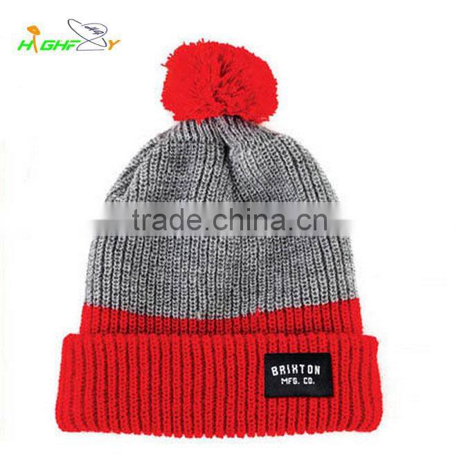 2015 Top quality custom free pom beanie,pom pom beanie caps and hats wholesale