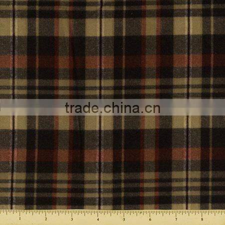 Printed cotton flannel, plaid pattern flannel fabric, ons side brushed flannel for shirts 20s*10s 40*42