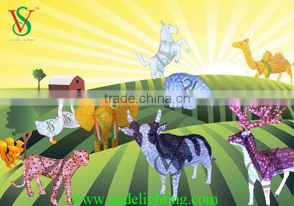 Christmas 3D motif animal light for amusement park decoration