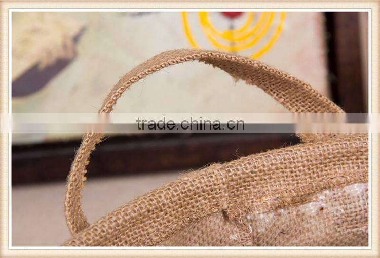 America flag printing jute storage basket