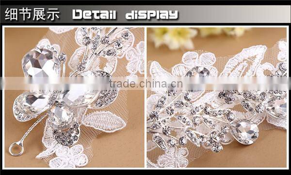 MYLOVE white crystal lace hair jewelry wedding hair accessory for bridal MLF106