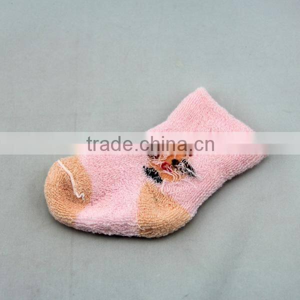 GSBT-03 Quality full terry baby non slip socks with turn over welt