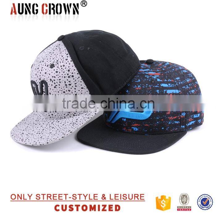 korean style floral digital print snapback caps