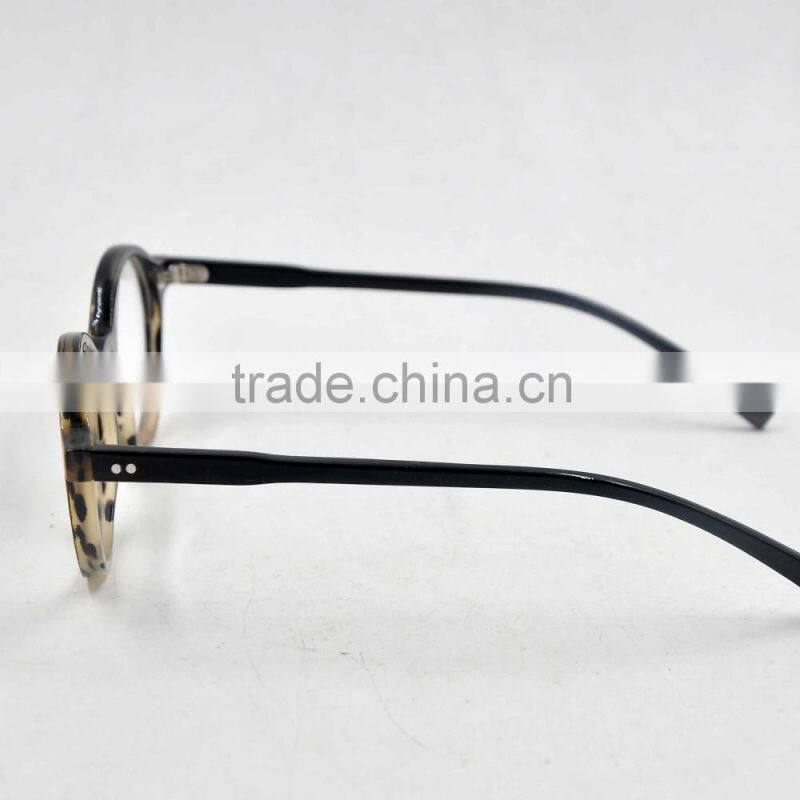 classical circle horn rimmed glasses buffalo horn laminated wooden optical glasses