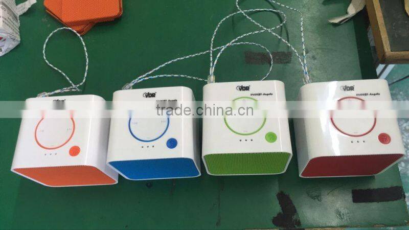 M-0322 mini square portable bluetooth speaker with hands-free call function + SD card slot