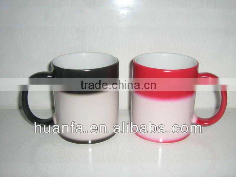 High quality 11oz DIY ceramic coffee mugs/sublimation coffee mug color changing